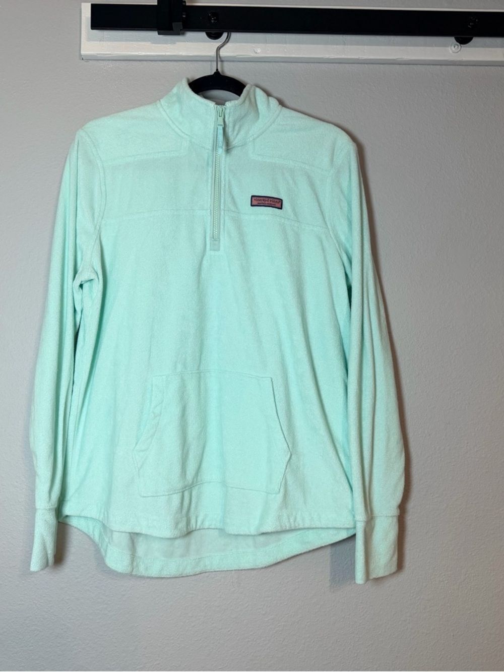 Vineyard Vines Women's Dreamcloth 1/4 Zip Shep Shirt Medium Mint Green - Picture 3 of 10